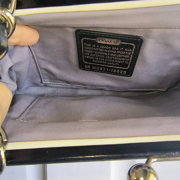 Coach 13623 Parker 2008 Black Signature C Optic Canvas Kiss Lock Shoulder Bag - Picture 7 of 12